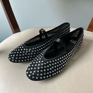 Giani Bini black trhinestone mesh flats